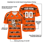 personalized bowling green falcons layered grids orange jersey best selling