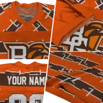 personalized bowling green falcons layered grids orange jersey best selling