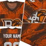 personalized bowling green falcons rugged stripes orange jersey best selling