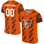 personalized bowling green falcons stripe block orange jersey best selling