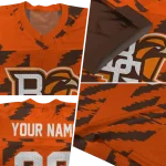 personalized bowling green falcons stripe block orange jersey best selling
