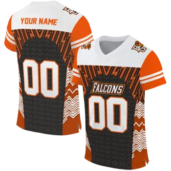 personalized bowling green falcons tire arrows orange black white jersey best selling