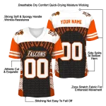 personalized bowling green falcons tire arrows orange black white jersey best selling