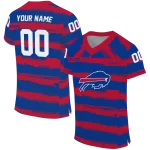 personalized buffalo bills art stripe blue jersey best selling