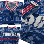 personalized buffalo bills camouflage abstract blue jersey best selling