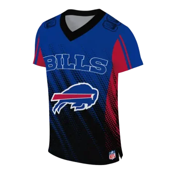 personalized buffalo bills halftone fade blue black jersey fashion forward