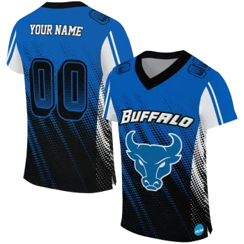 personalized buffalo bulls halftone flow royal blue black jersey best selling