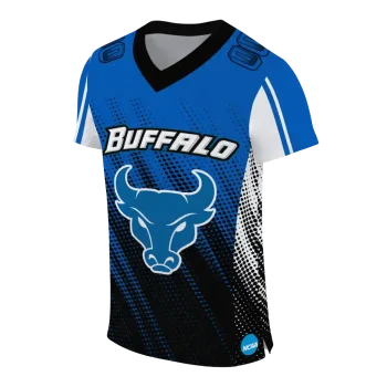 personalized buffalo bulls halftone flow royal blue black jersey fashion forward