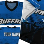 personalized buffalo bulls halftone flow royal blue black jersey best selling