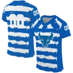 personalized buffalo bulls layered grids royal blue jersey best selling