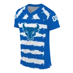 personalized buffalo bulls layered grids royal blue jersey best selling