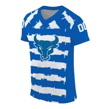 personalized buffalo bulls layered grids royal blue jersey fashion forward