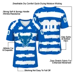 personalized buffalo bulls layered grids royal blue jersey best selling