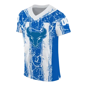 personalized buffalo bulls rugged stripes royal blue jersey fashion forward
