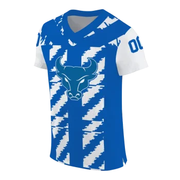 personalized buffalo bulls stripe block royal blue jersey fashion forward