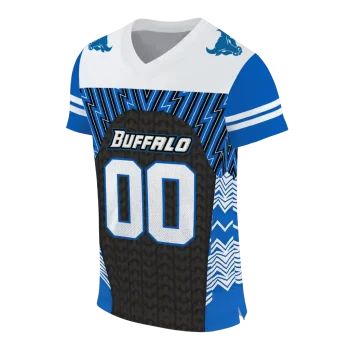 personalized buffalo bulls tire arrows royal blue black white jersey fashion forward