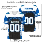personalized buffalo bulls tire arrows royal blue black white jersey best selling