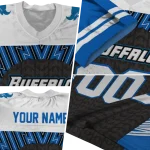personalized buffalo bulls tire arrows royal blue black white jersey best selling