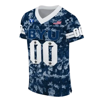 personalized byu cougars camouflage abstract blue jersey fashion forward