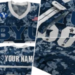 personalized byu cougars camouflage abstract blue jersey best selling