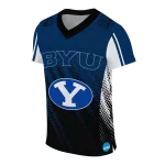 personalized byu cougars halftone flow blue black jersey best selling