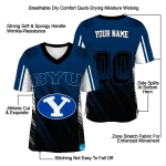 personalized byu cougars halftone flow blue black jersey best selling