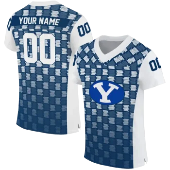 personalized byu cougars stacked rectangle blue jersey best selling