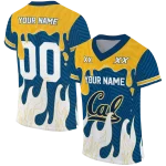 personalized california golden bears dripping flames blue white jersey best selling