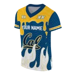 personalized california golden bears dripping flames blue white jersey best selling