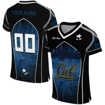 personalized california golden bears halftone slant blue black jersey best selling