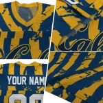 personalized california golden bears stripe splatter blue jersey best selling