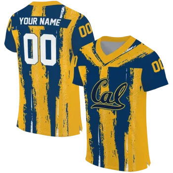 personalized california golden bears striped texture blue jersey best selling