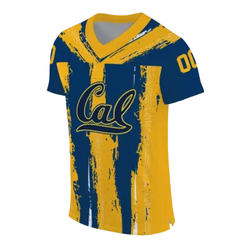 personalized california golden bears striped texture blue jersey fashion forward