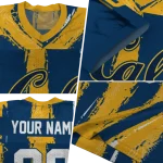 personalized california golden bears striped texture blue jersey best selling