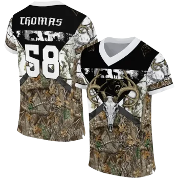 personalized carolina panthers antler skull camouflage hunting jersey best selling