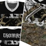 personalized carolina panthers antler skull camouflage hunting jersey best selling