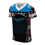personalized carolina panthers brushstroke xs black jersey best selling