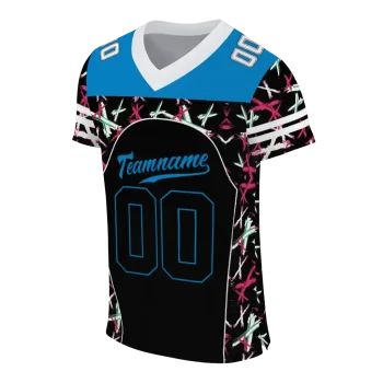 personalized carolina panthers brushstroke xs black jersey fashion forward