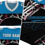 personalized carolina panthers brushstroke xs black jersey best selling