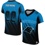 personalized carolina panthers halftone fade blue black jersey best selling