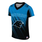 personalized carolina panthers halftone fade blue black jersey best selling