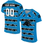 personalized carolina panthers layered grids blue jersey best selling