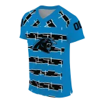 personalized carolina panthers layered grids blue jersey best selling