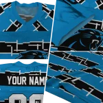 personalized carolina panthers layered grids blue jersey best selling