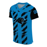 personalized carolina panthers stripe block blue jersey best selling