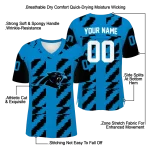 personalized carolina panthers stripe block blue jersey best selling