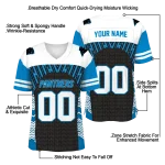 personalized carolina panthers tire arrows blue black white jersey best selling