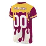 personalized central michigan chippewas dripping flames maroon white jersey best selling