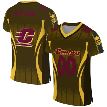 personalized central michigan chippewas dynamic dots gold jersey best selling
