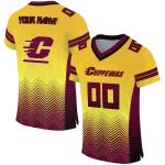 personalized central michigan chippewas halftone sweep gold black jersey best selling